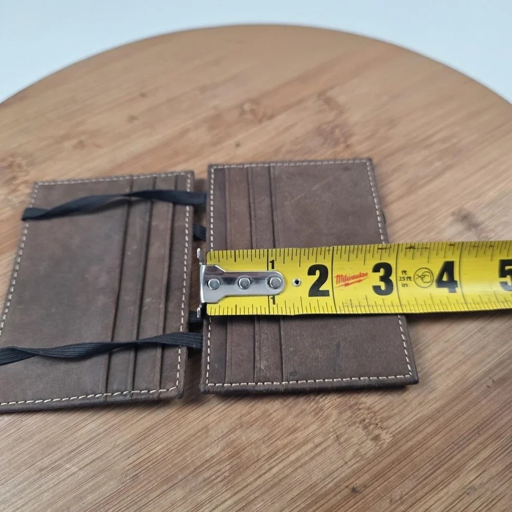 J Crew Wallet Mens One Size Brown Leather Slim Fold Card Case Logo Minimalist
